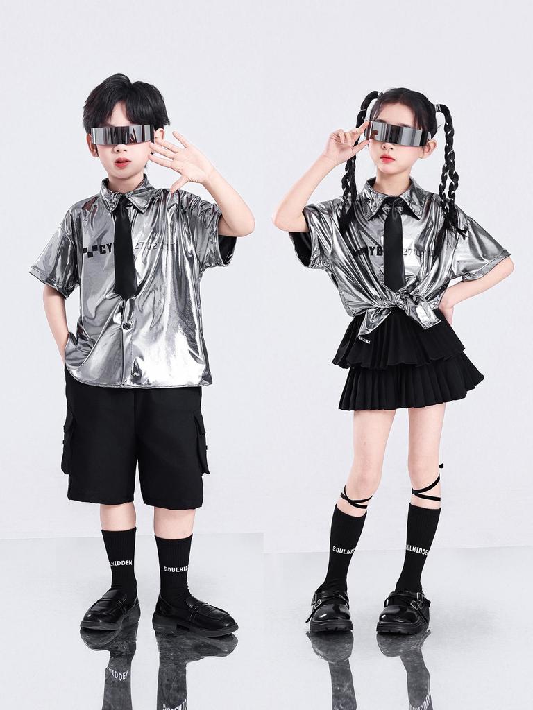Children's Sci-Fi Performance Costumes: Sequined Outfits for Kindergarten and Primary School Events