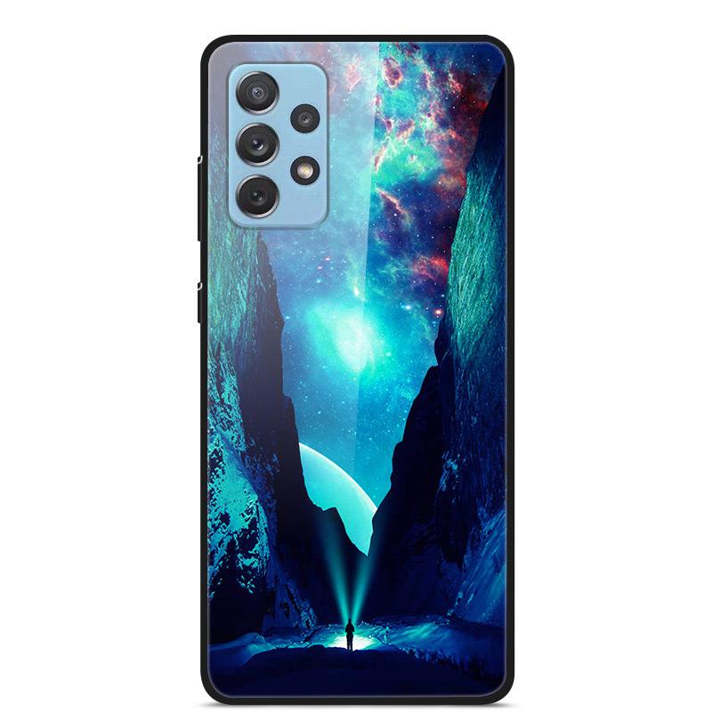 For Samsung A52 A72 2021 Case Hard Tempered Glass Case Back Cover For Samsung Galaxy A52 A72 A 52 A 72 Case Protective Bumper