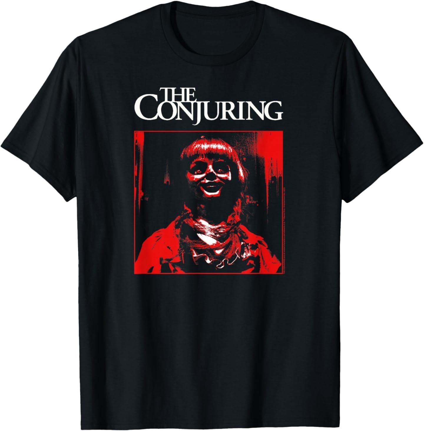 The Conjuring Red Annabelle Photo with Logo Horror Movie T-Shirt S разноцветный