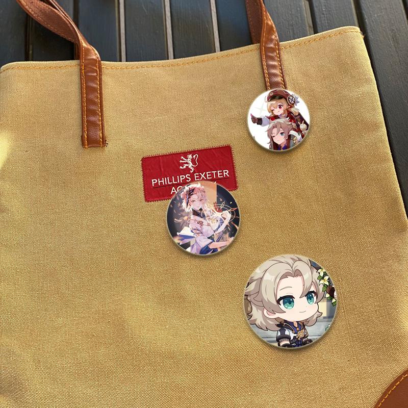 32/44/58mm Genshin Impact Albedo Pin Handmade Brooch for Clothes Cartoon Cosplay Badge Backpack Decoration Jewelry Gift