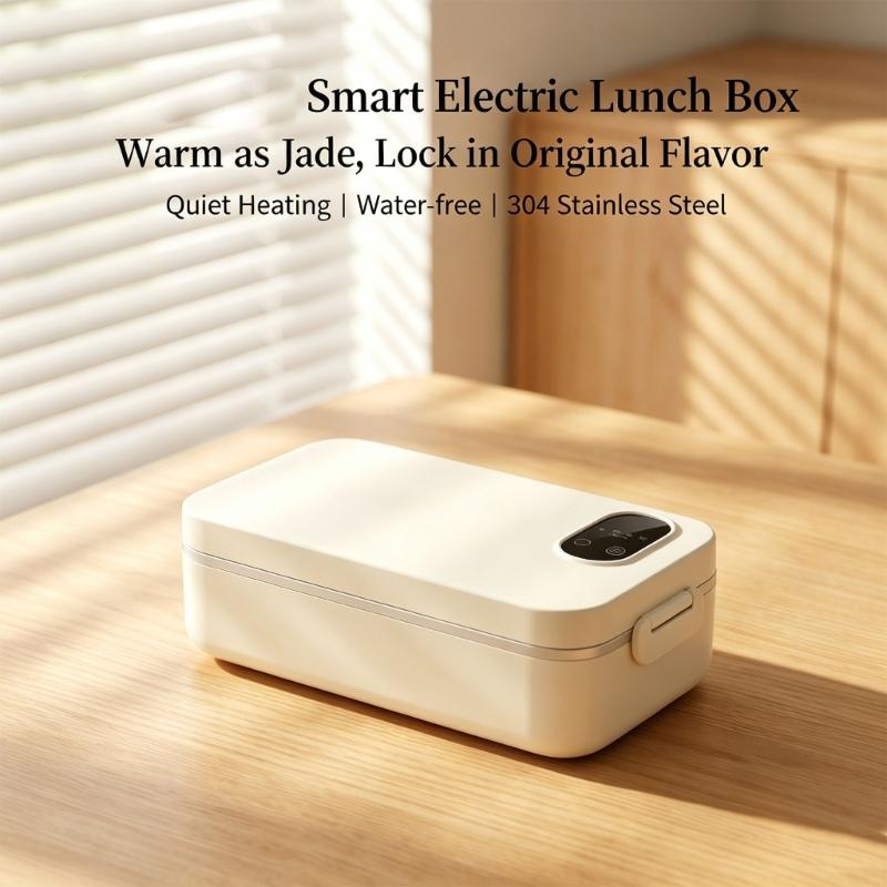 Rechargeable Heated Lunch Container with Touch Panel, Type C Charging and Carry Friendly Structure for Daily Meals