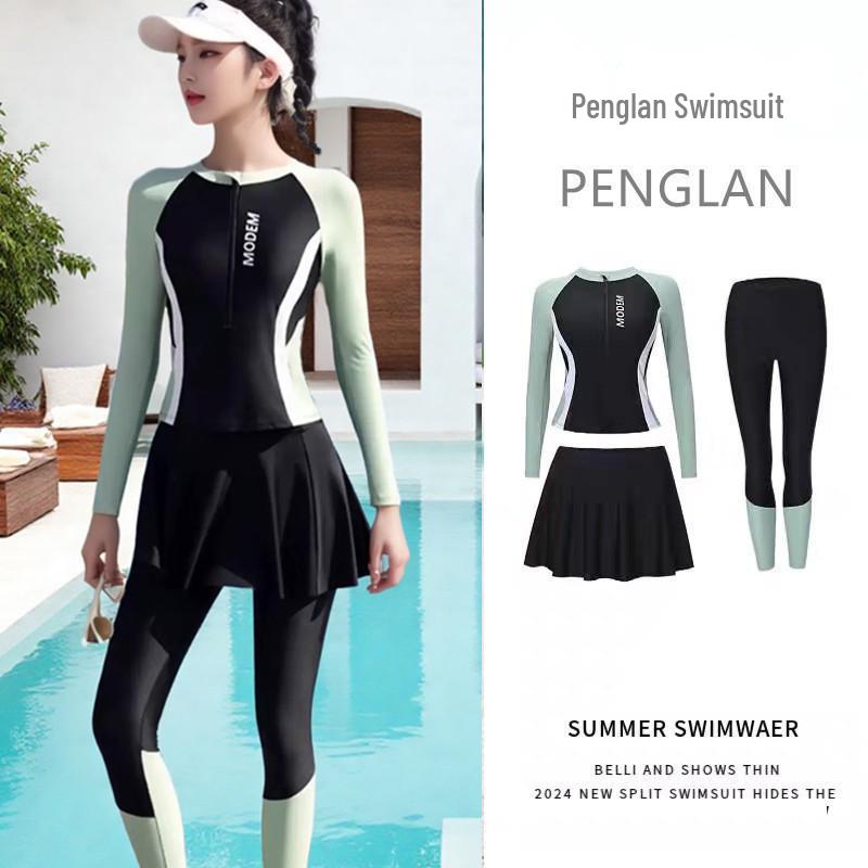 Women's 2025 Slimming Long Sleeve Swimsuit with Sun Protection - Jellyfish Suit for Surfing and Diving