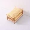 Scene Decor Dollhouse Wood Bed 1:12 Simulation Single Bed Miniature Wood Bed  Pretend Play
