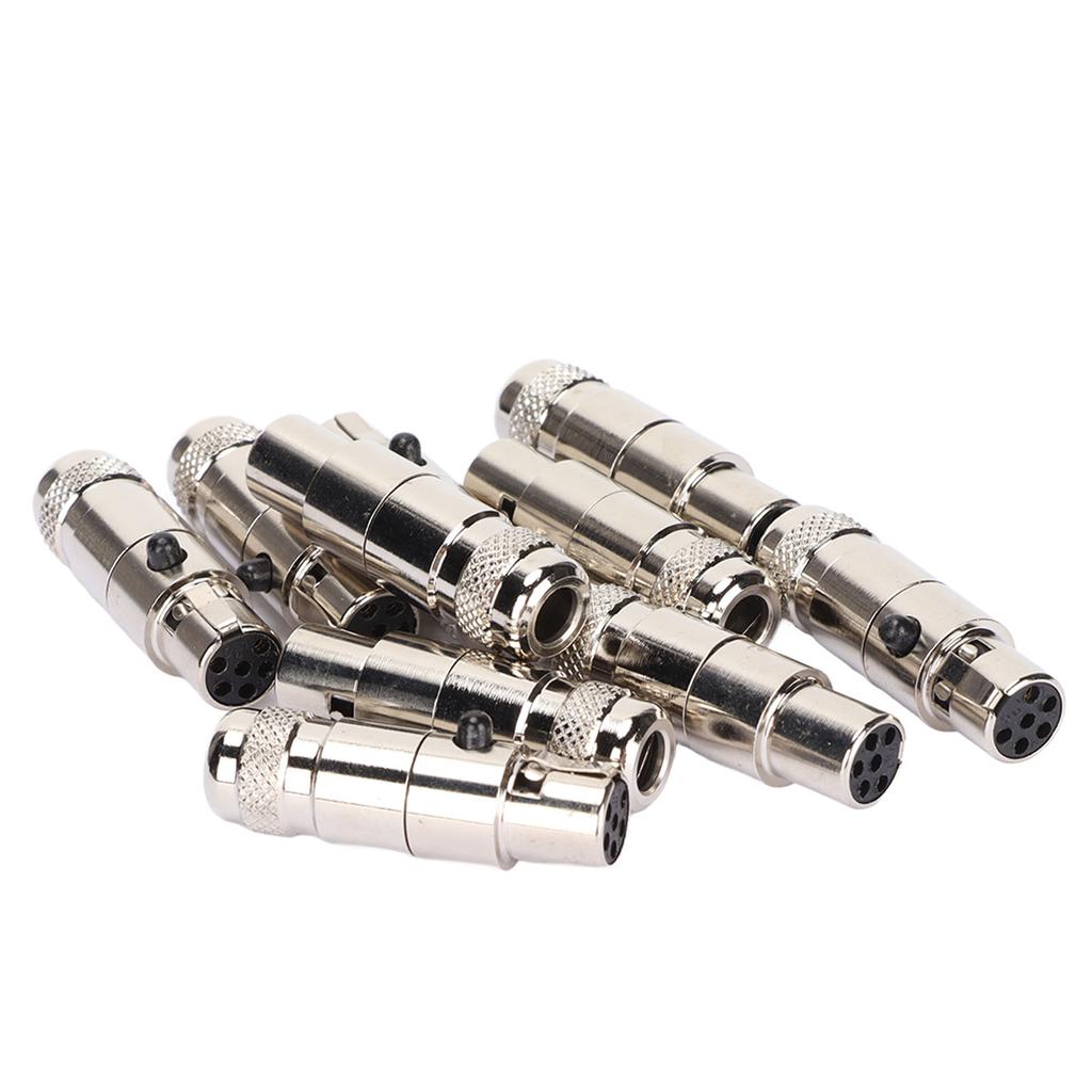 10 Pcs XLR Female Head Mini Full Metal 6 Pin Female Connector for Microphone Cable Interface