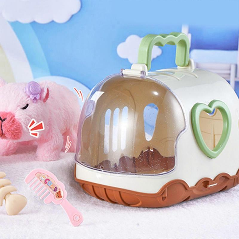 Realistic Walking Capybara Plush Toy with Sound Engaging Electric Pet Animal Dolls Toy for Children Interactive Toy  Pink