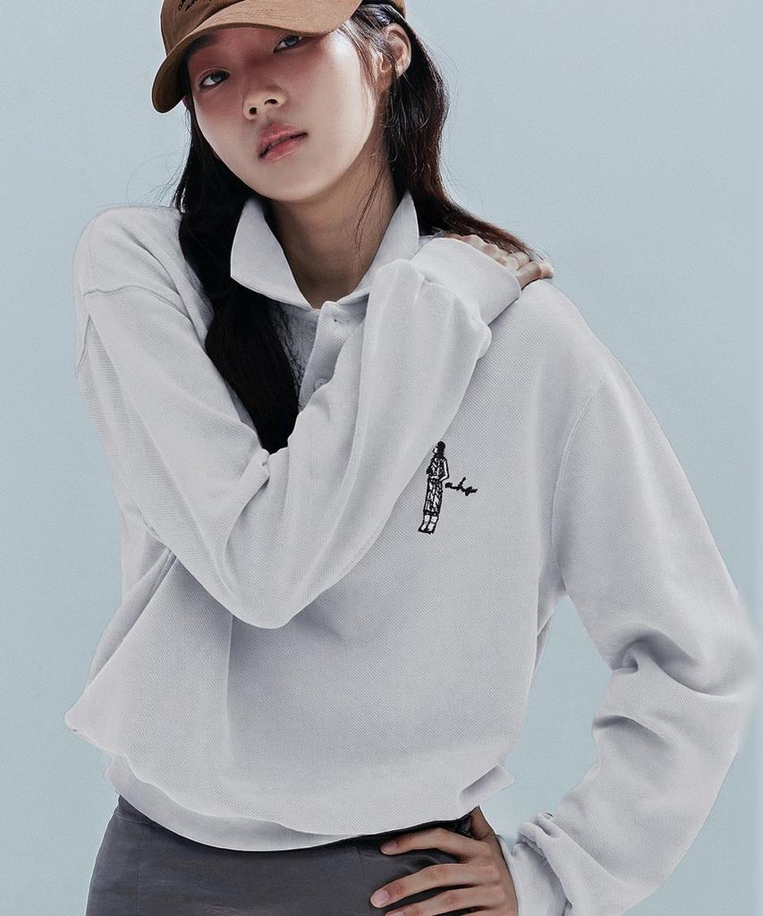 ANNEHEARTS Color Block Pk Sweatshirt_Ivory