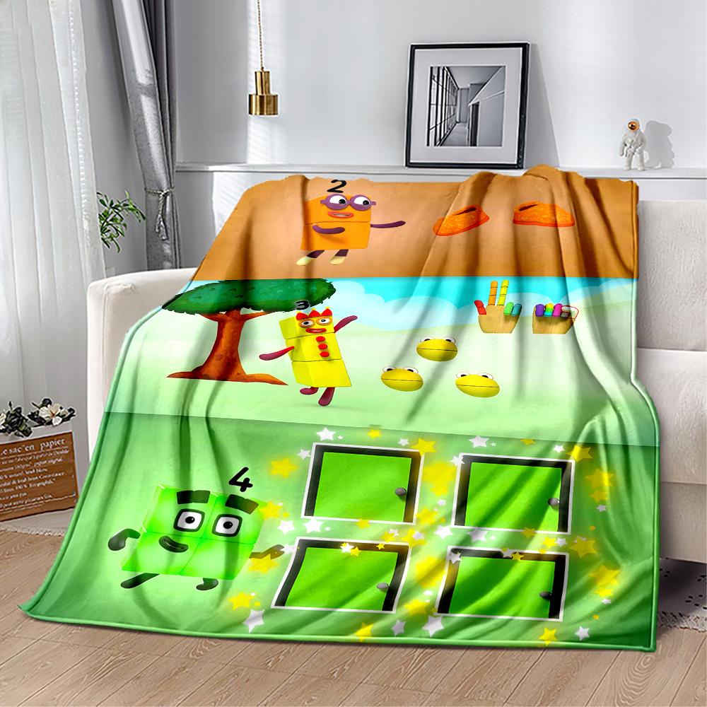 Coperta in Flanella Avventura con Blocchi Numerici - Morbida e Adatta per Divani, Letti, Uffici, Viaggi, Tutte le Stagioni, Ottimo Regalo per Feste e Compleanni.