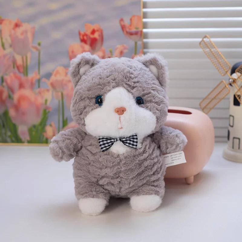 

23 см непослушная кошка плюшевая игрушка котенок мягкая кукла белая коричневая кошечка мяукающая милый подарок на день рождения для детей домашний декор 23cm серый
