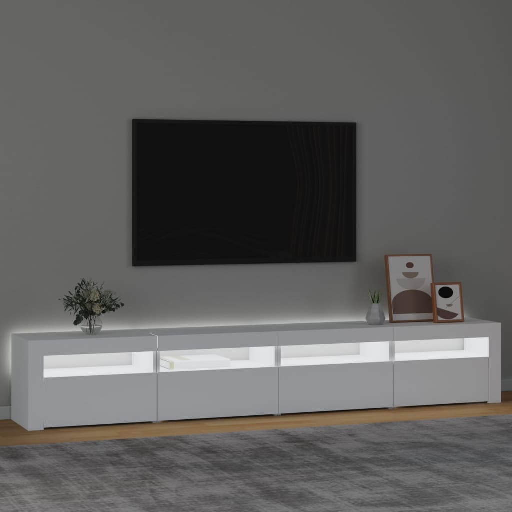 Vidaxl TV Cabinet with LED Lighting, White, 240X35X40 Cm