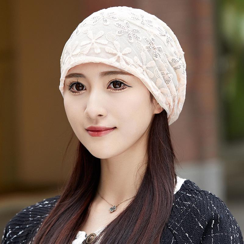 Women's Summer Lace Slouchy Hat - Breathable, Stylish, Thin White Hair Cover