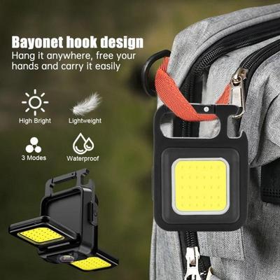 Mini super jasné LED pracovní světlo USB dobíjecí klíčenka světlo COB svítilna Vodotěsná svítilna pro venkovní kempování a rybaření