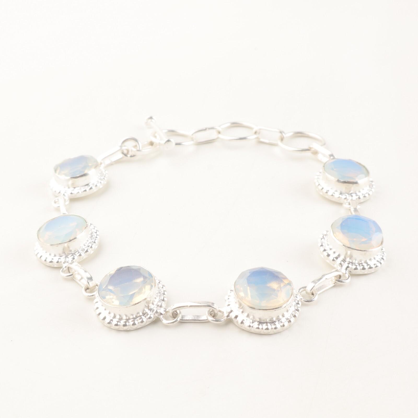 

Молочный опал драгоценный камень 925 стерлинговое серебро ювелирные изделия ручной работы браслет подарок на день рождения RB-9-14