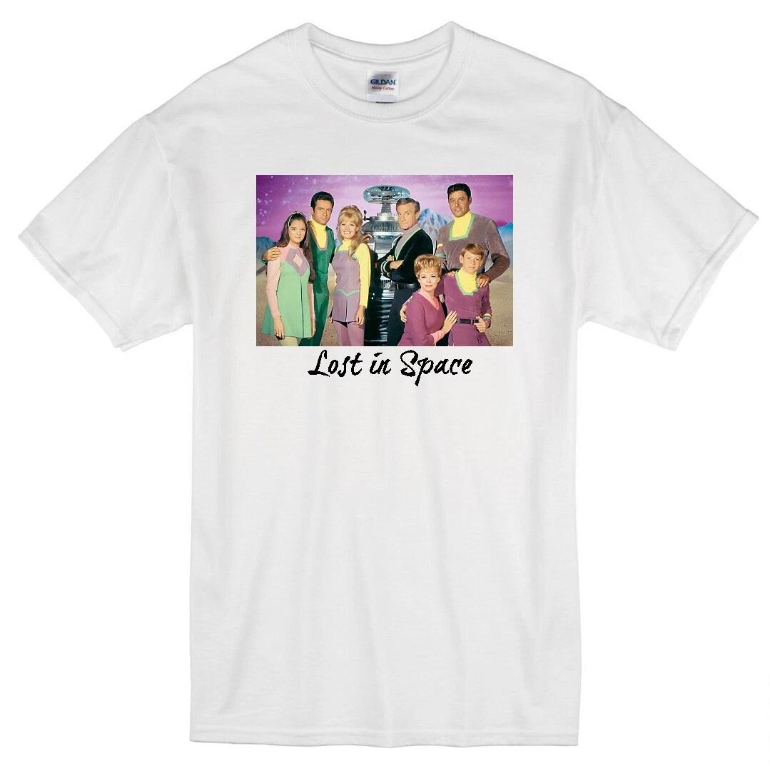 LOST IN SPACE JUNE LOCKHART BILLY MUMY RETRO SCI-FI 1960 S TV SHOW WHITE T-shirt 2XL