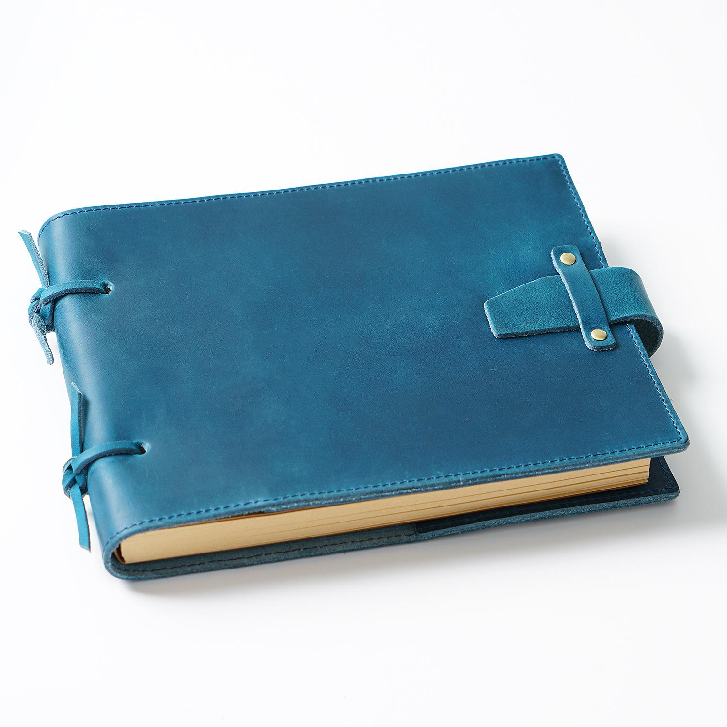 Vintage Handmade Top Grade Cowhide Leather Eco-Friendly Gift Sketchbook Notebook Painting Planner Account Book Promotion