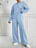 Trendy Solid Color Long Sleeve Round Neck Two-Piece Set for Women