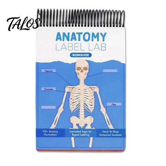 A&P Exam Prep Materials Anatomy Label Lab Workbook Human Illustrations 100+ Reusable Practice Book Full-Color Dry-Erase Pages Educational Resource for