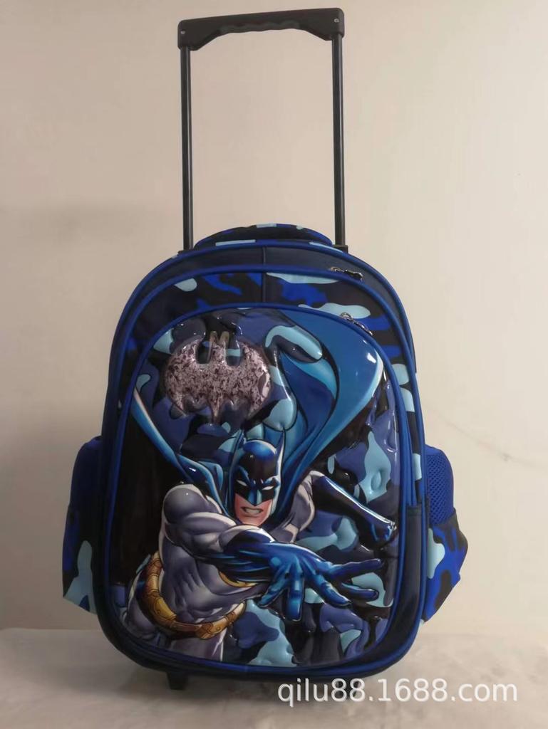 16-Inch Round Rod Schoolbag, Student Tie Rod Schoolbag, Boys And Girls, Children'S Dual-Purpose Backpack, Backpack 3-6 Level Burden Reduction