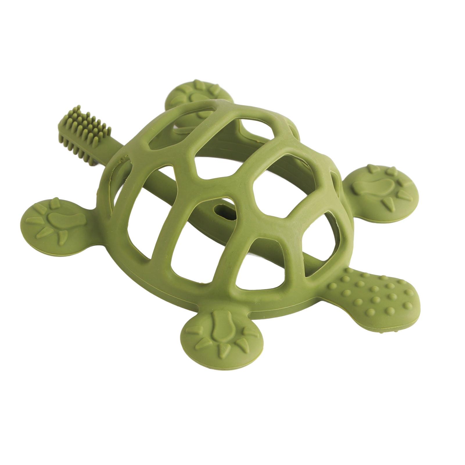 

Baby Teething Toy Food Grade Silicone Anti Lost Buckle Teething Bracelet Tortoise Shape Hand Teether Toy