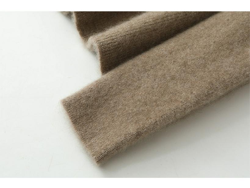 Slim Fit U-Neck Cashmere Sweater: Women's Elegant Spring/Autumn Knitwear Pullover