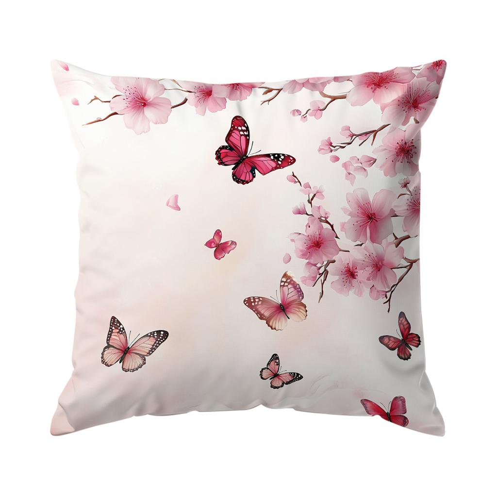 Cherry Blossom Butterfly Pillowcase Printed Polyester 40/45/50cm Throw Pillowcover Decorative Sofa Cushion Pillowslip Home Decor