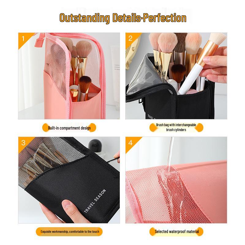 Nordic Cosmetic Tool Bag: Women's Portable Makeup Brush & Lipstick Pouch