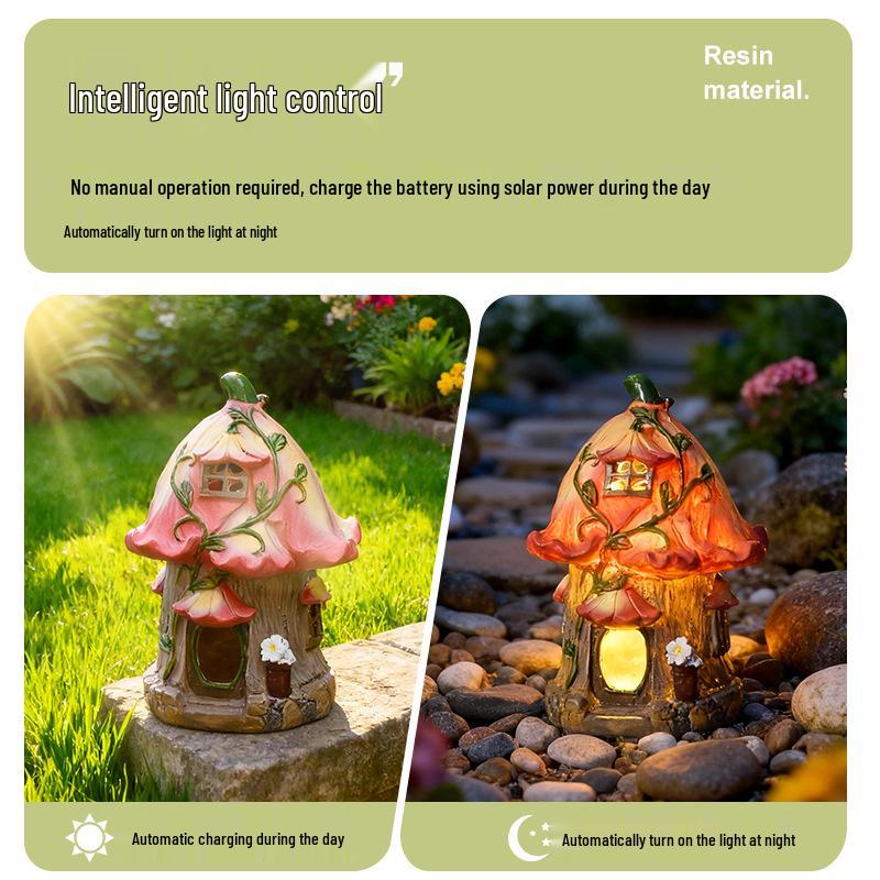 Waterproof Solar Fairy Tale Garden Night Light - Creative Resin Ornament