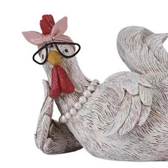 Rustic Rooster Figurine Resin Distressed Chicken Statue Farmhouse Style Rooster Sculpture for Thanksgiving Day Desktop Decoration