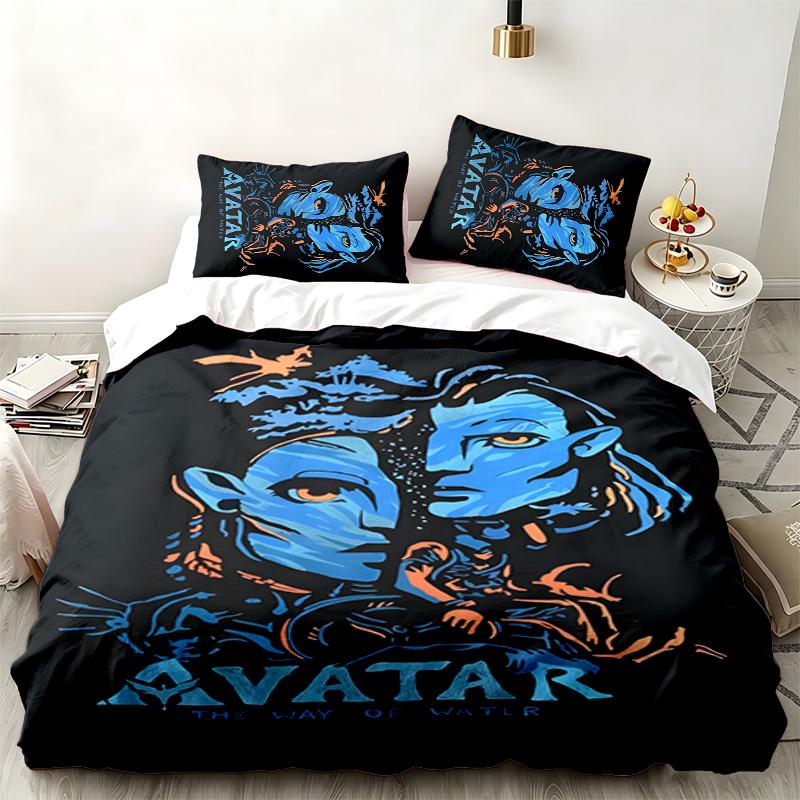 Ensemble 3 pièces Avatar Parfait pour la chambre à coucher Ensemble de literie confortable comprenant une housse de couette et deux taies d'oreiller Idéal pour un anniversaire ou Noël