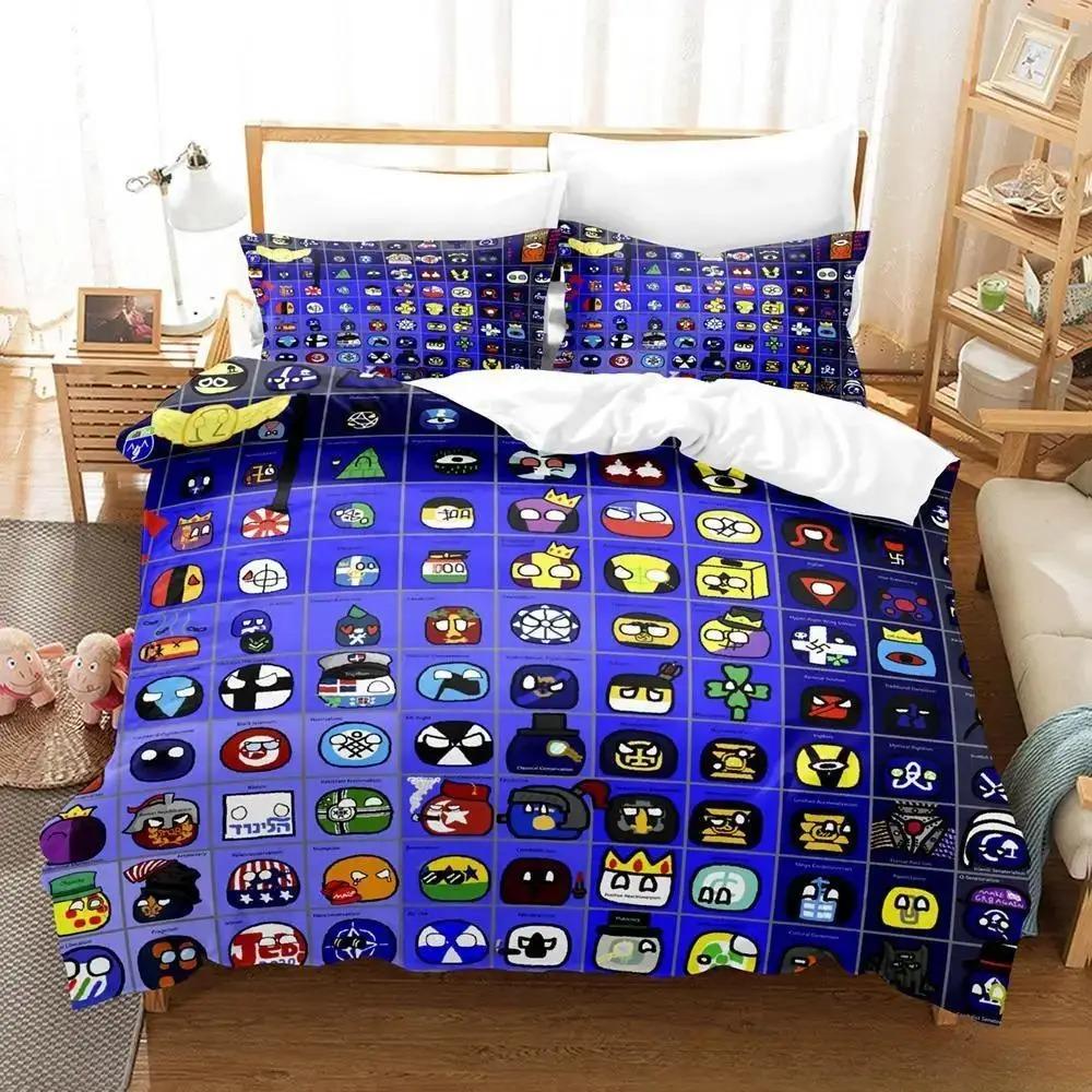 New Countryball Polandballs Bedding Set Single Twin Full Queen King Size Bed Set Aldult Kid Bedroom Duvet Cover Sets 3D Anime