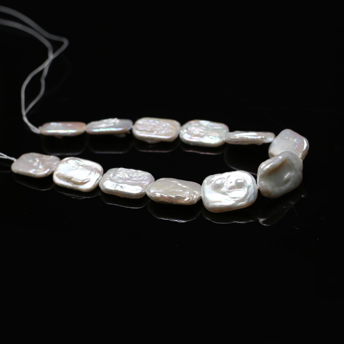 

1 нить, искусственные жемчужные бусины 12×16 мм, модные прямоугольные бусины ручной работы для ожерелья, браслета, ножного браслета, аксессуаров, подарков на фестиваль, 18 см 1String-12×16mm/18cm белый