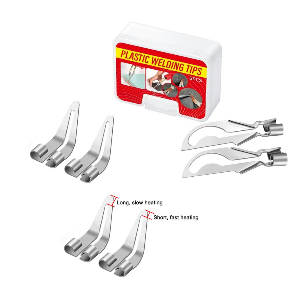 6 Pieces Multi-Functional Plastic Welding Machine Welding Head Set Soldering Repair Iron Smooth Head Welding Tool