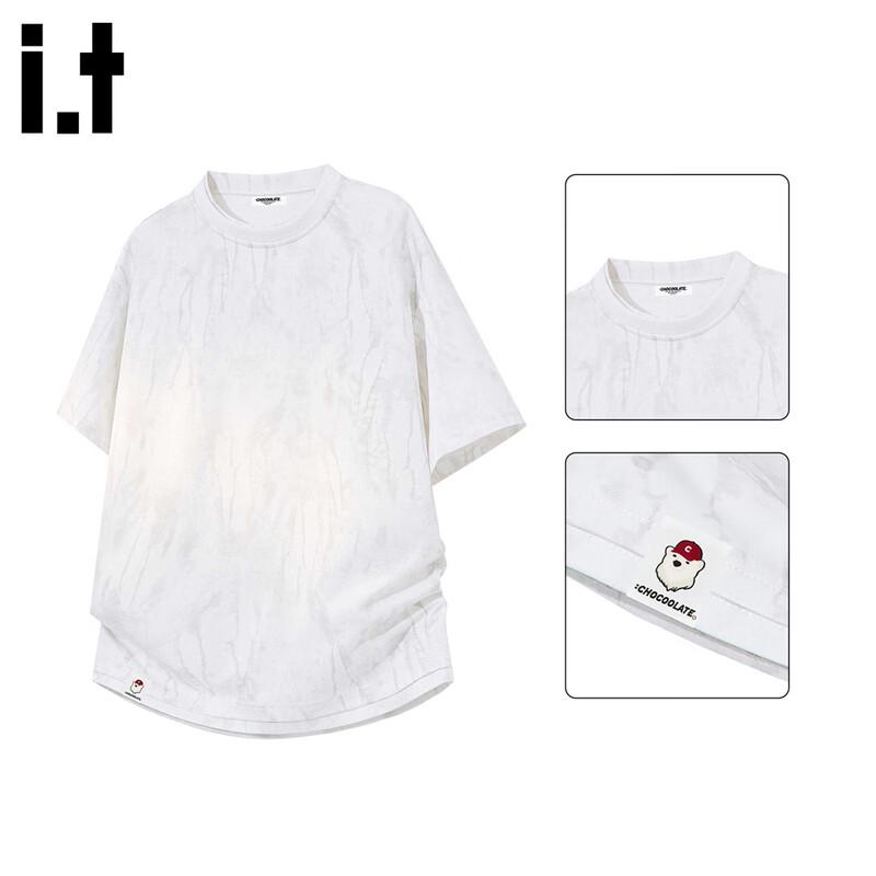 CHOCOOLATEit Men s Tie-Dye Fake Two-Piece Short Sleeve T-Shirt L