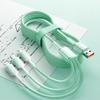 Crystal Gradient Braided Three-in-One Charging Cable for Huawei, Apple, and Android.
