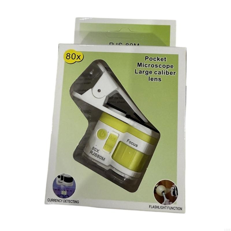 Kids Handheld Magnifier Tool Light Weight ABS Phone Microscope Clip For Outdoor Learning Activity