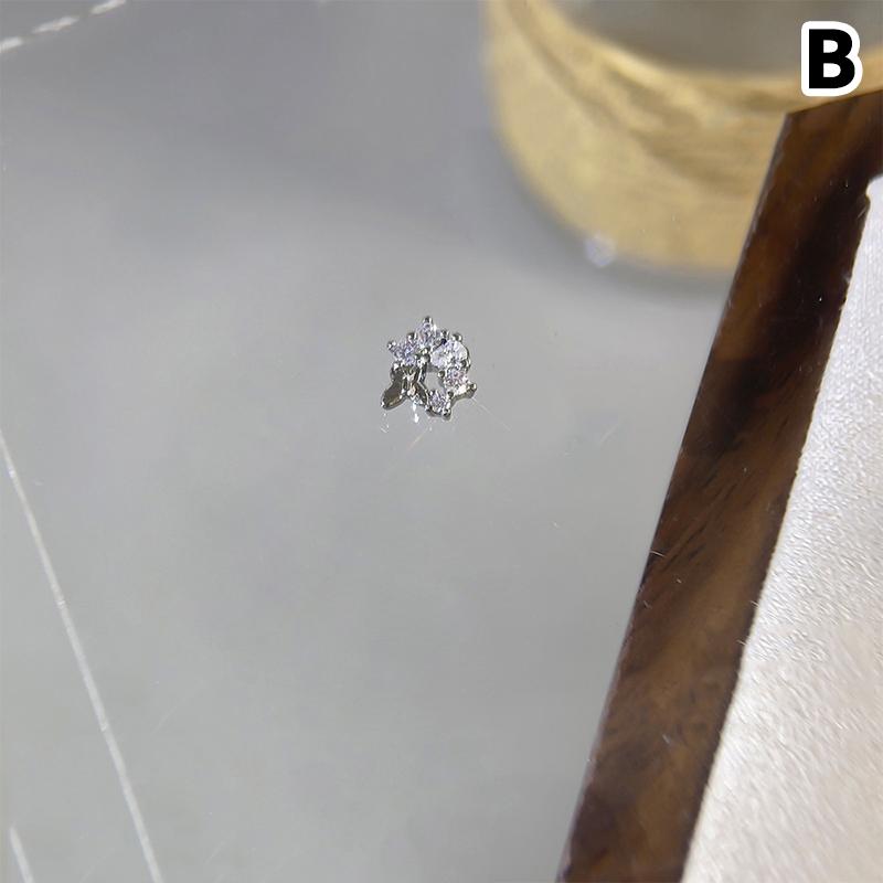 New Butterfly Zircon Rhinestone Nail Accessories Sparkling Rhinestone Bow Tie Chain Luxury French Nail Decoratio
