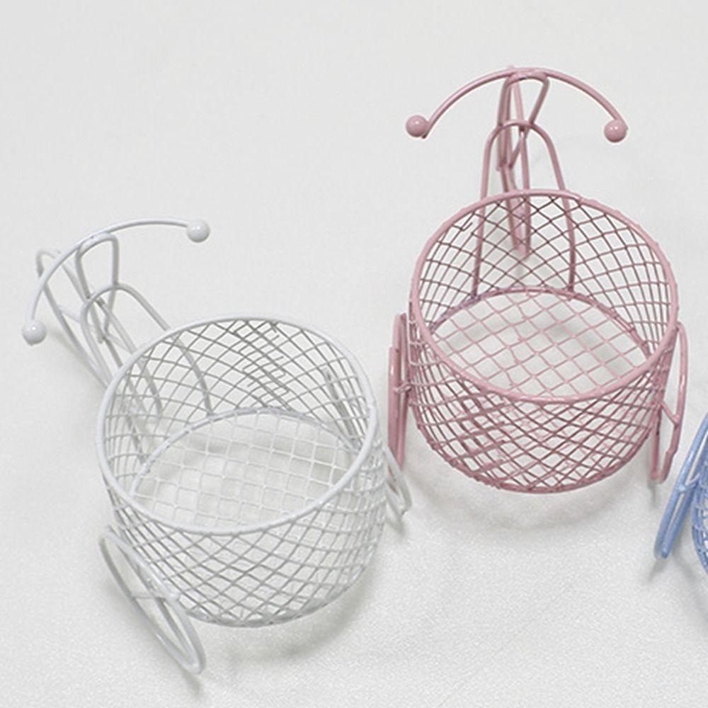 Decor Bare Car Iron Art Place Flowers Desktop Ornaments Jewelry Stand Tricycle Model Candy Rack