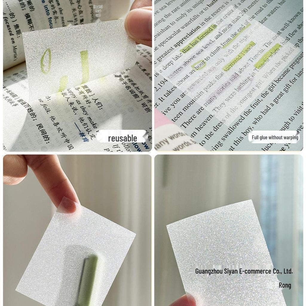 Transparent Pull-Out Sticky Notes for Error Correction and Office Use