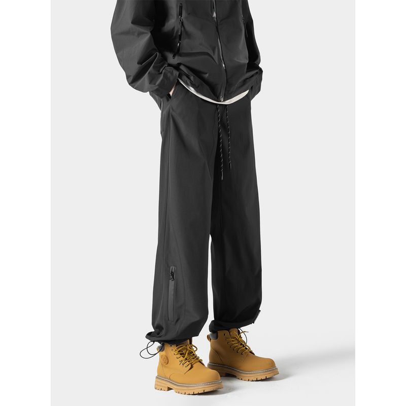 Hip-Hop Outdoor Sports Waterproof Hiking Pants for Men and Women, Winter Fleece-Lined Thickened Trendy Brand Versatile Straight-Leg Casual Long Pants