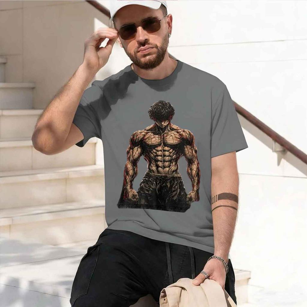 Hanma Baki Cool Graphic T Shirt Unisex Unisex Short Sleeve Tshirts Vintage Washed Tee Harajuku Male Casual D Tshirt 2026 New Model