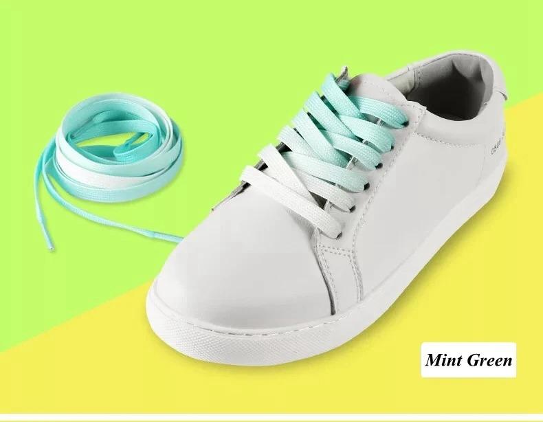 Candy Gradient Shoelaces Colorful Flat Shoelaces for Sneaker Casual Canvas Shoe Laces Camping Silk Shoelaces 90cm/120cm