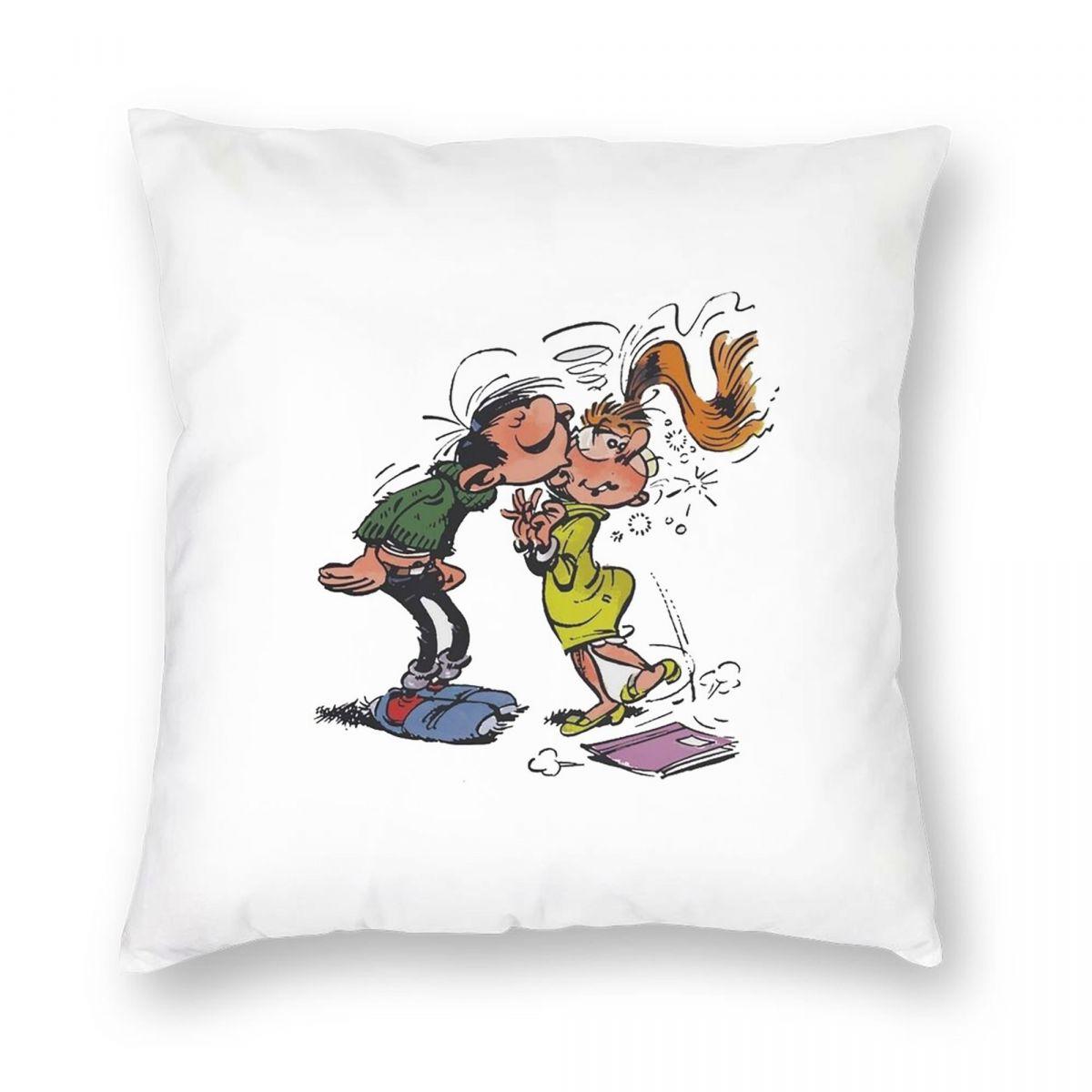 

Gaston Lagaffe Square Pillowcase Pillow Cover Cushion Throw Pillow for Home Sofa Living Room 12x12Inch