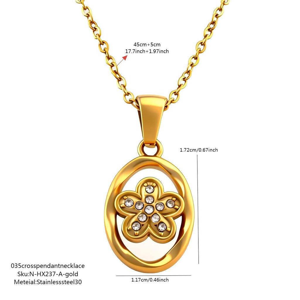 Korean-Japanese Four-Leaf Clover Zirconia Pendant Necklace with Rotating Design - Simple, Elegant, and Versatile Choker.