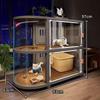 Spacious All-Season Cat Villa: Indoor Cabinet, Bed, Toilet, and Cage