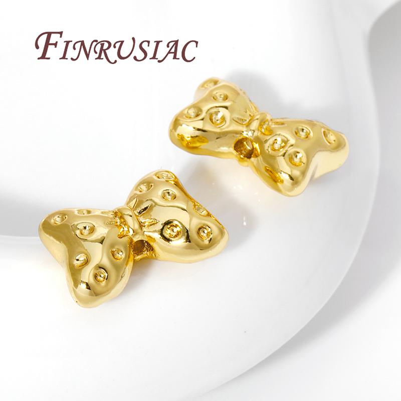 18K Gold Plated Spacer Bead,Metal Bows Shape Beads For Bracelets Accessories,Separators For Beads,DIY Jewelry Making Supplies