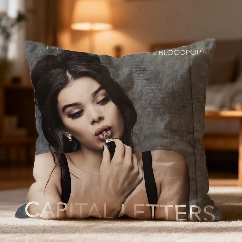 Fashion H-HHailee Steinfeld Cushion Cover Soft Washable Pillow Case Multi-Scene for Couch Bed Travel Office Use