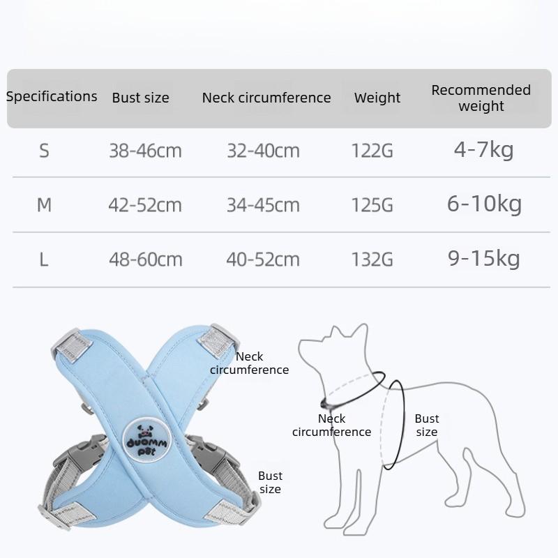 X Type Dog Harness and Leash Set Reflective Vest Anti Escape Chest Back Walking No Pull for French Bulldog Shiba Medium Outdoor