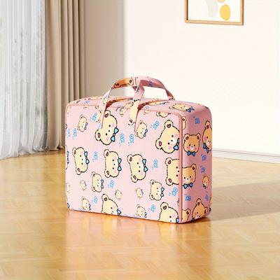 1pc Cute Pattern Storage Bag Portable Bag with Handles Moving Home Bedroom Clothing Storage Bag Travel Gear Organization Bag