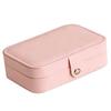 Travel Jewelry Box PU Leather Soft Velvet Lining Small Jewelry Case Portable Earrings Rings Necklaces Organizer Roseate