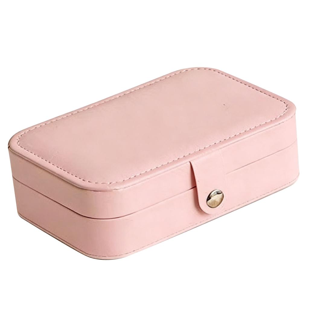 Travel Jewelry Box PU Leather Soft Velvet Lining Small Jewelry Case Portable Earrings Rings Necklaces Organizer Roseate