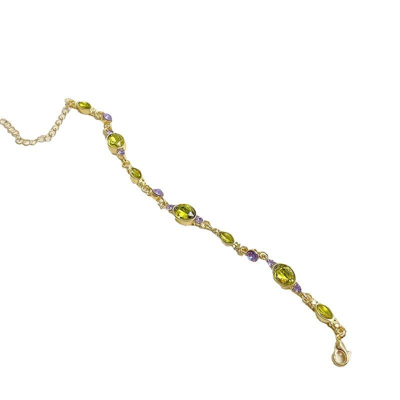 Simple Light Luxury Commute Bracelet, Wizard of Oz Same Style Green Zircon Niche Women Jewelry